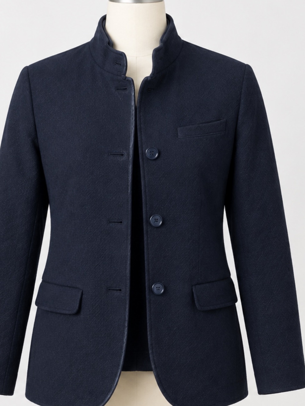 Banana Republic Navy Women's Stand-Collar Blazer